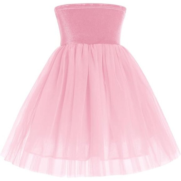 ODOLDI Girls Pink Velvet Tulle Dress, Size 130 NWT - Picture 2 of 9
